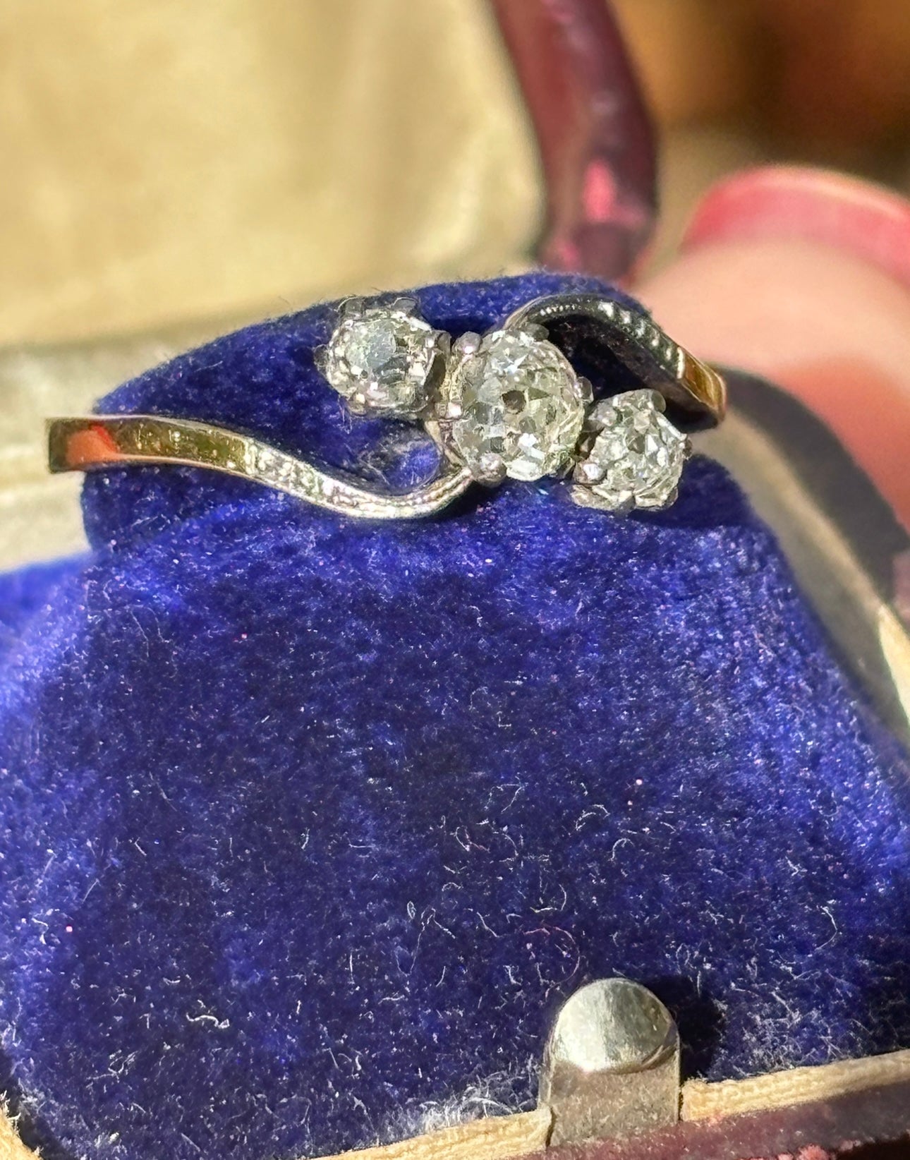 Edwardian old cut trilogy ring