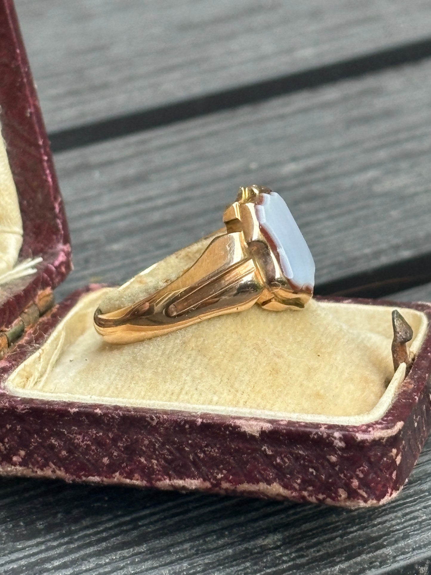 Antique Victorian Sardonyx shield signet ring