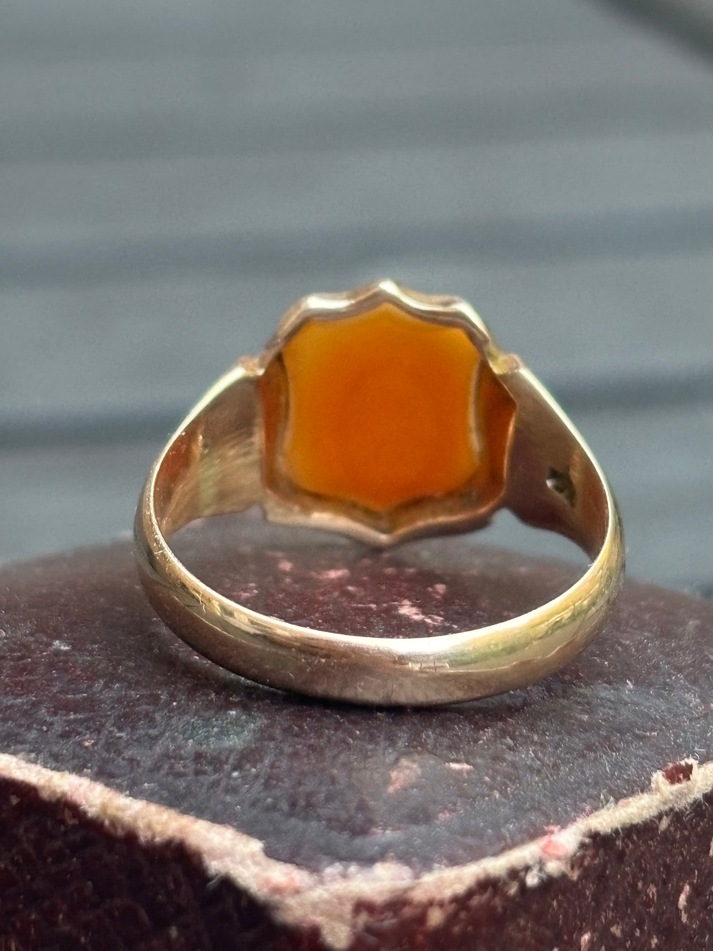 Antique Victorian Sardonyx shield signet ring