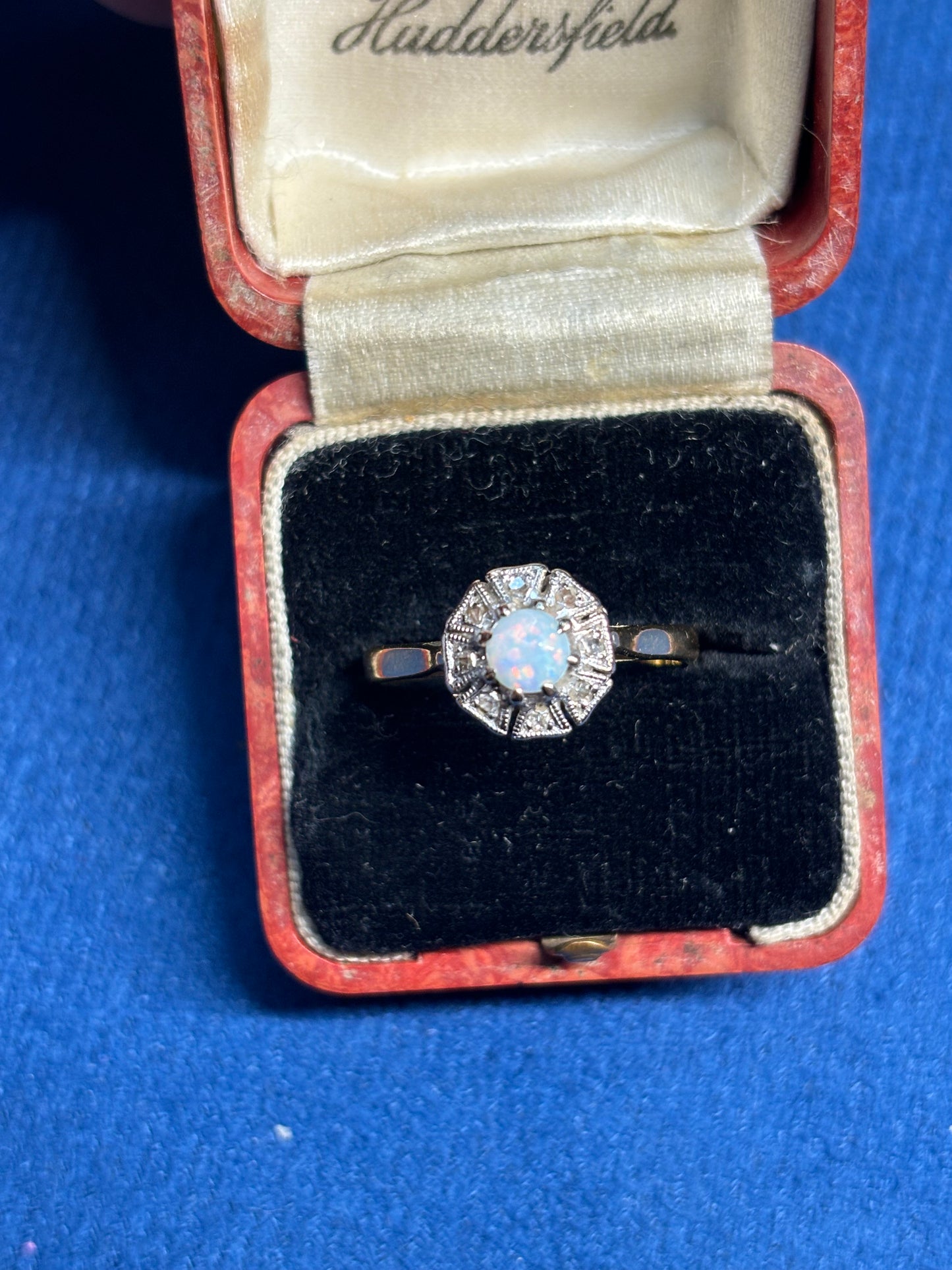 Art deco opal and diamond ring