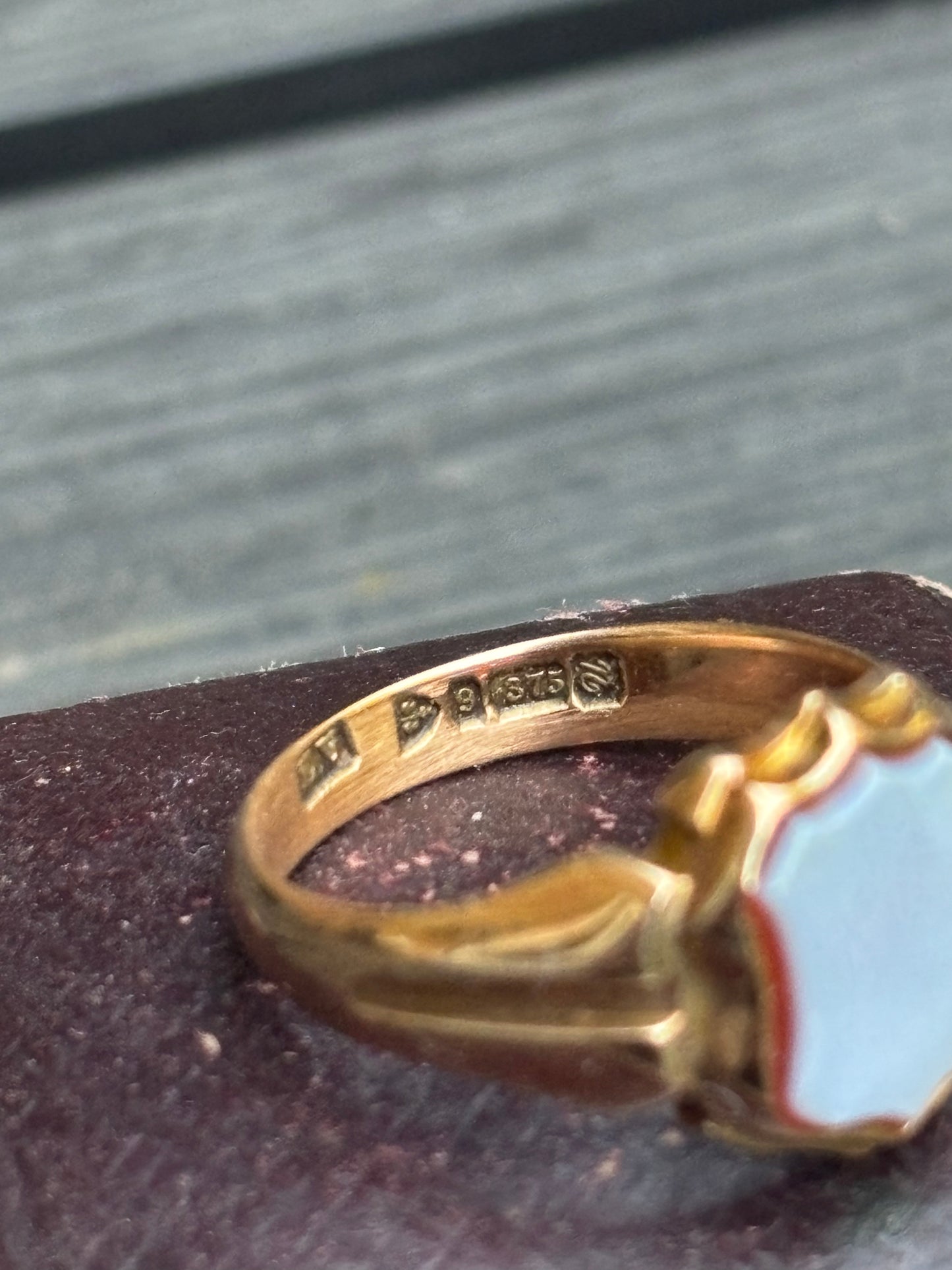 Antique Victorian Sardonyx shield signet ring