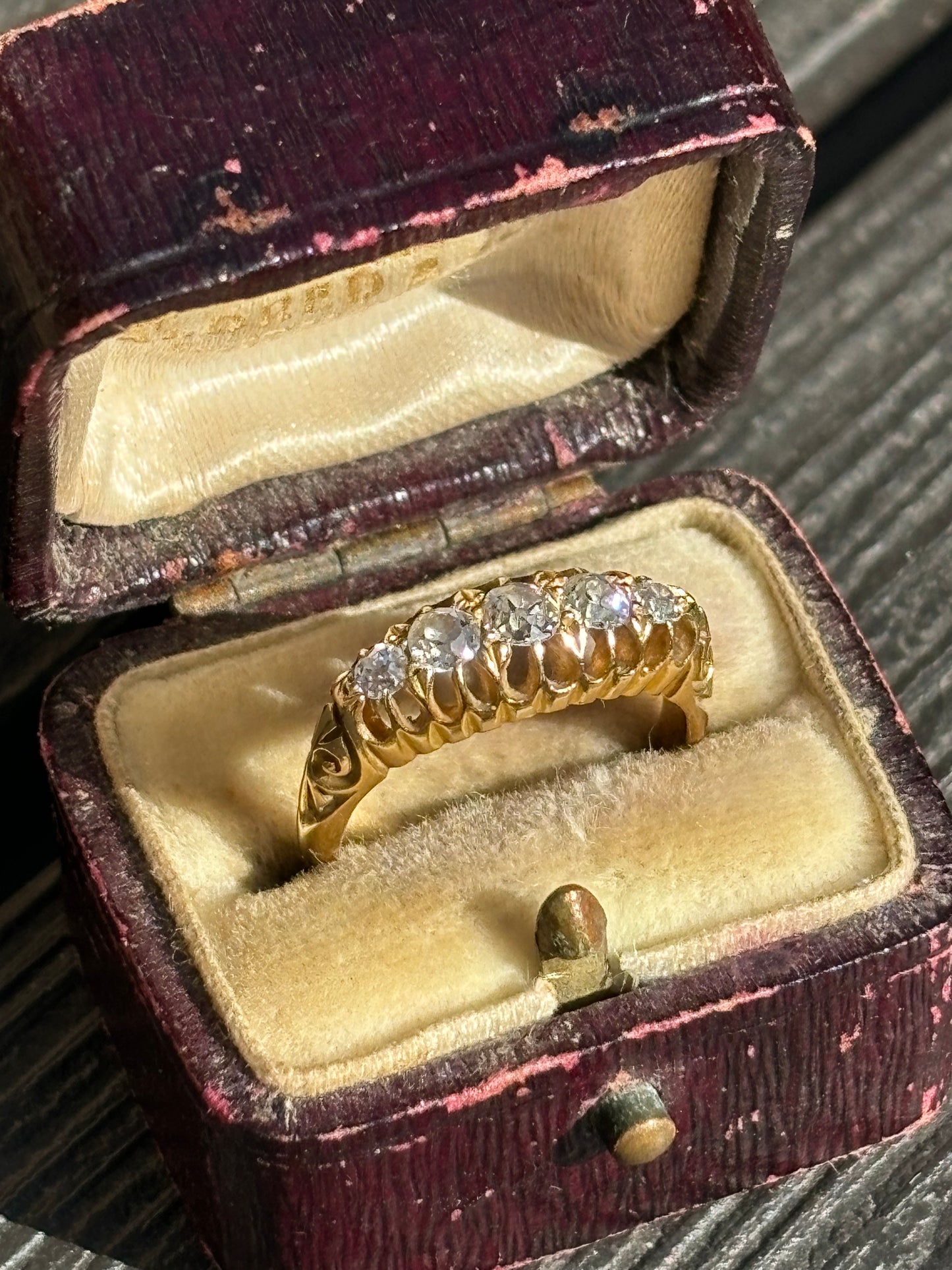 Late 1800s old cut diamond ring set in 18ct gold