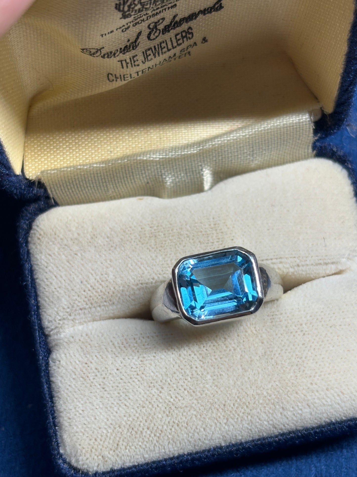 Sterling silver blue topaz ring