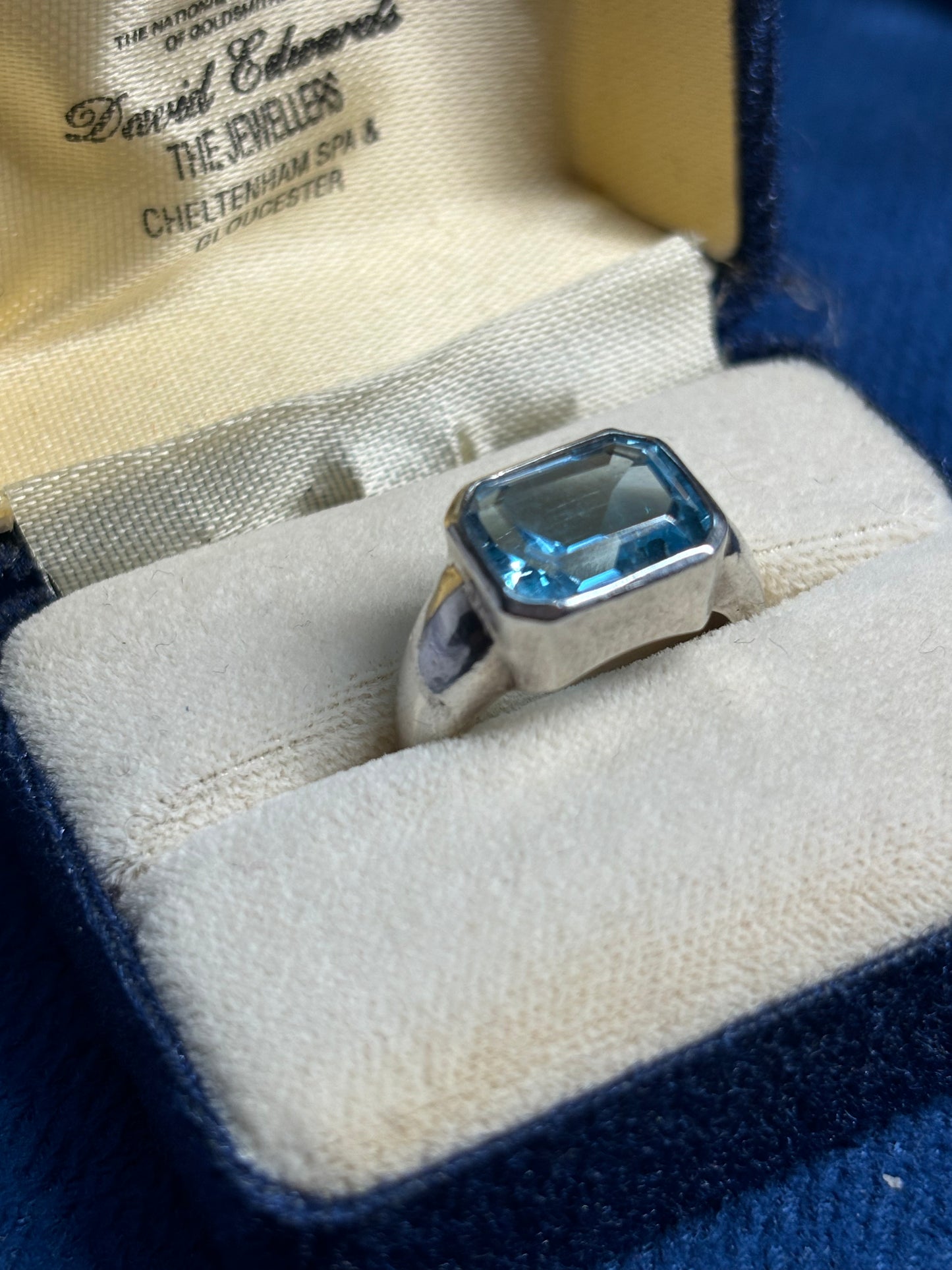 Sterling silver blue topaz ring