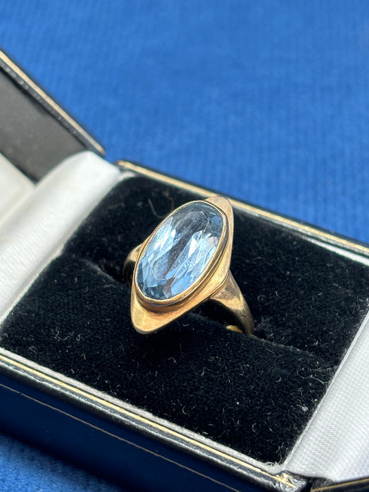 Vintage 1980s blue Spinel ring