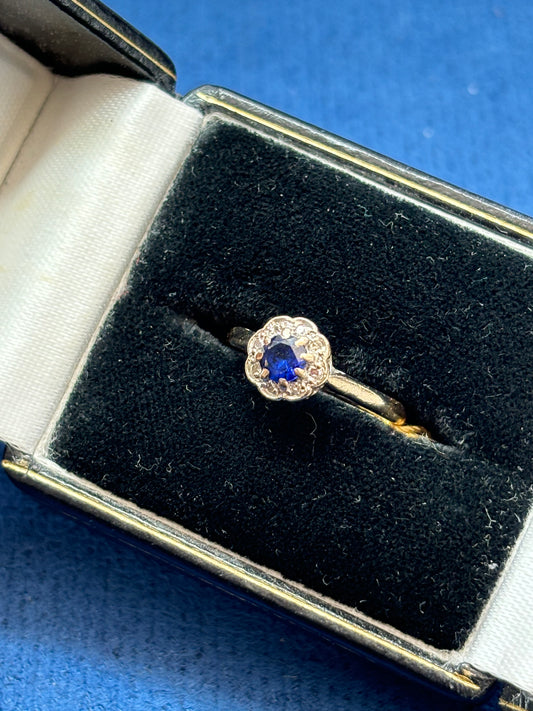 Vintage sapphire and diamond ring