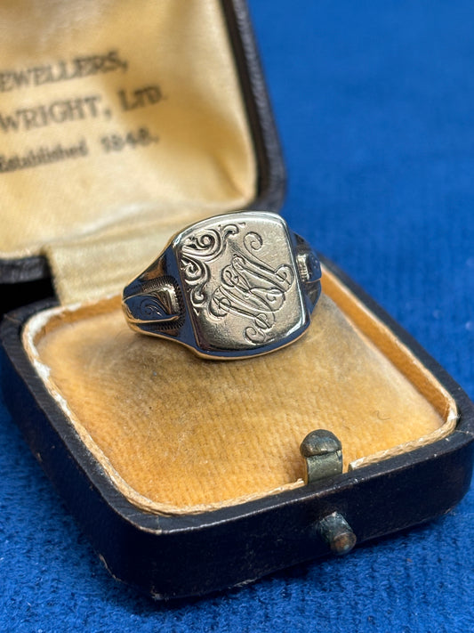 Vintage 9ct gold signet ring