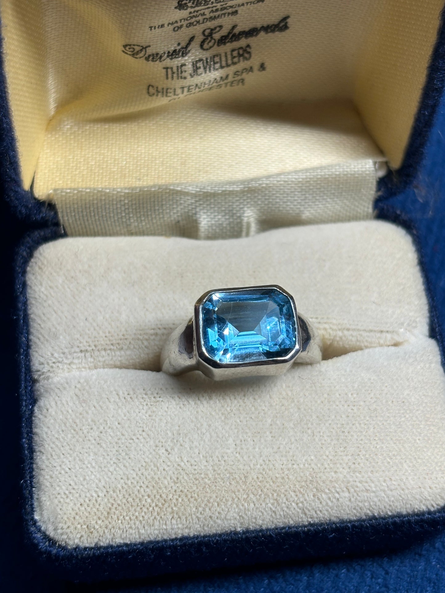 Sterling silver blue topaz ring